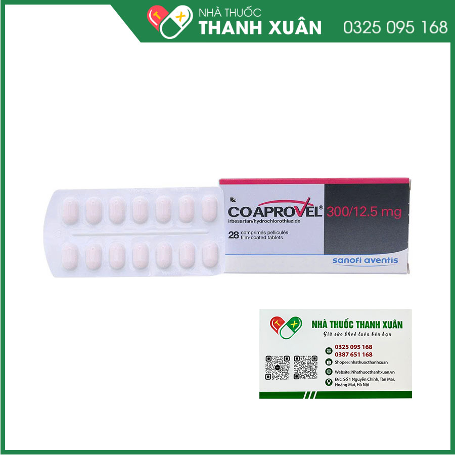 Coaprovel 300/12,5mg thuốc điều trị tăng huyết áp nguyên phát